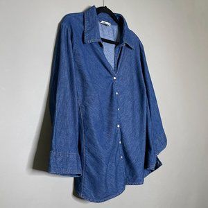 Faded Glory Blue Shirt‎ Snaps Size 18W/20W